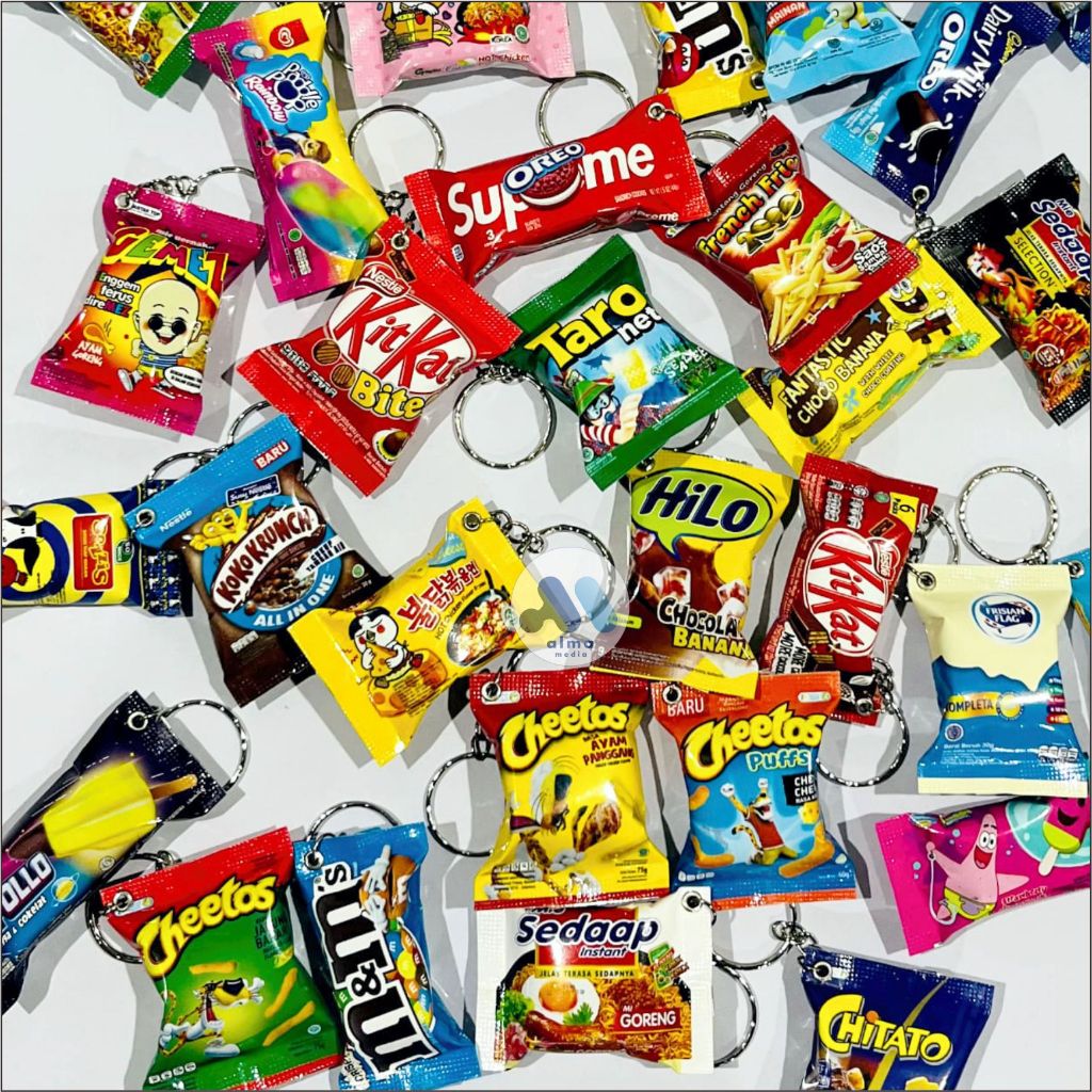[50pcs]Gantungan Kunci MiniaturSnack Souvenir