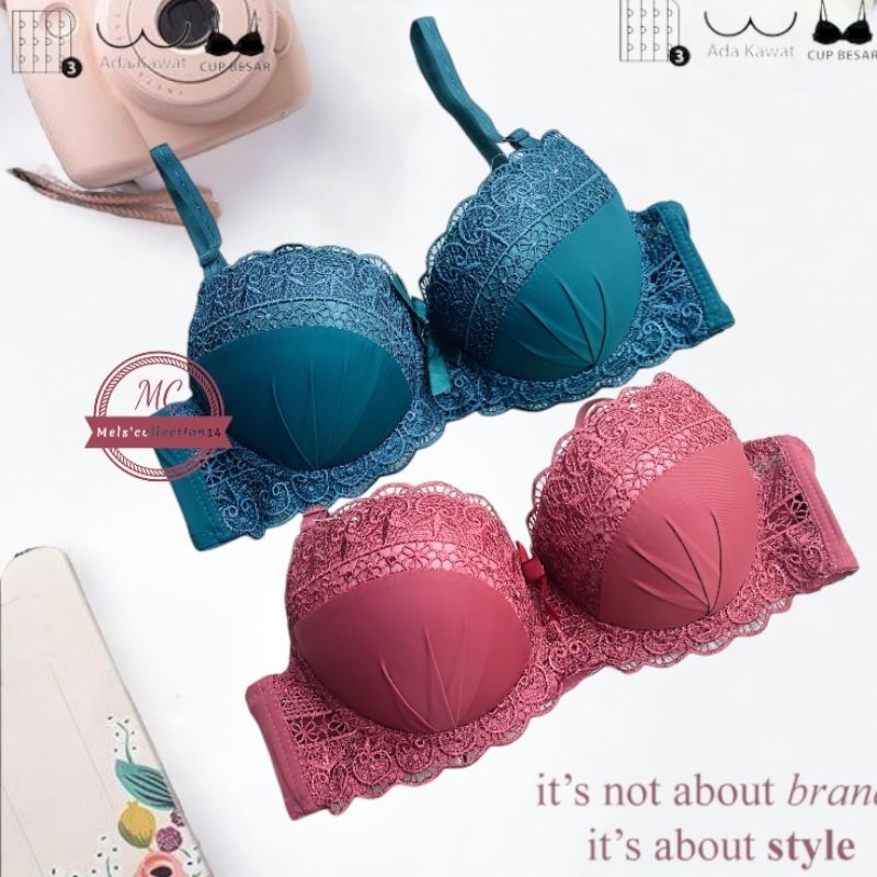 Bh busa tebal beha ada kawat brokat push up bra busa tebal kait 3 size 38-44 bra kawat cup besar Kor