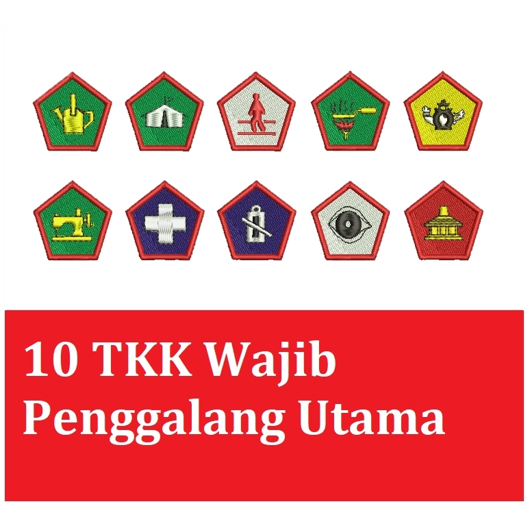 1 paket (10pcs) TKK Wajib Penggalang Utama (bordir) / tkk pramuka / logo tkk pramuka / lambang tkk p
