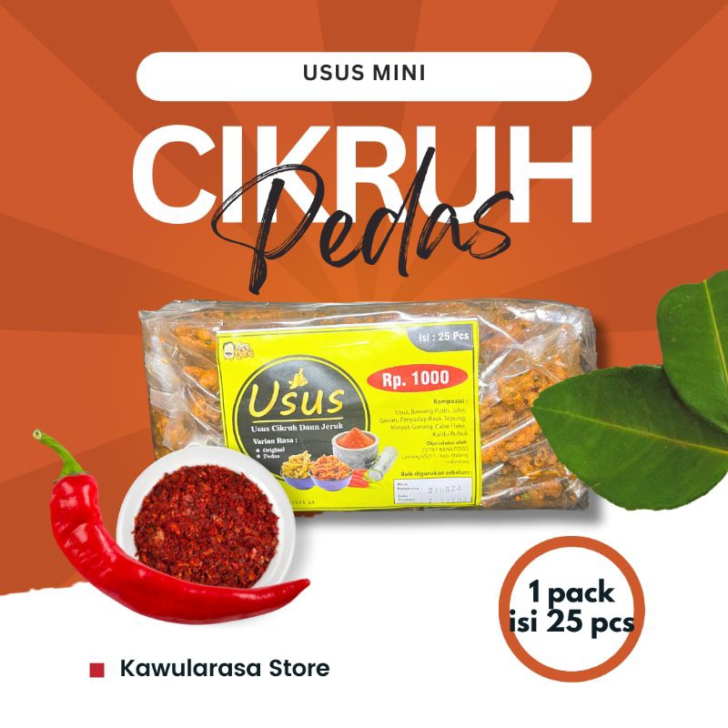 

Usus Mini Pedas Cikruh - 1 pack isi 25 pcs