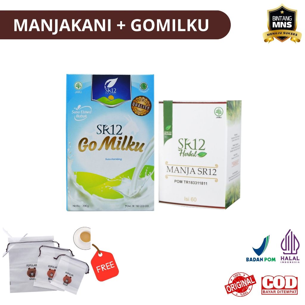 

Paket promil manjakani butir sr12 dan gomilku original 600 gr bpom