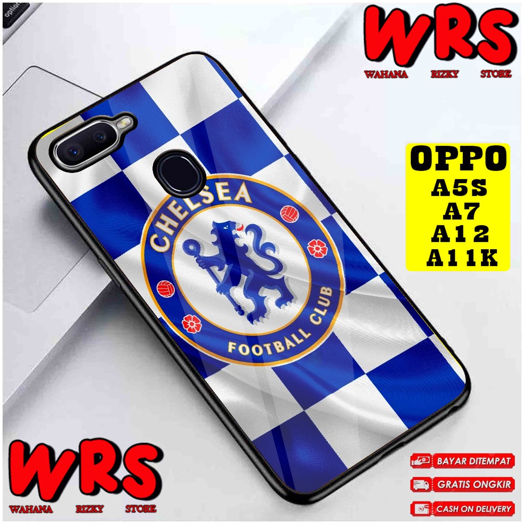 Case  OPPO A3S A1K A5S A7 A11K A12 A5 A9 2020 Motif CLUB BOLA CHELSEA Case Karakter,Anime,Abstrak,Cu