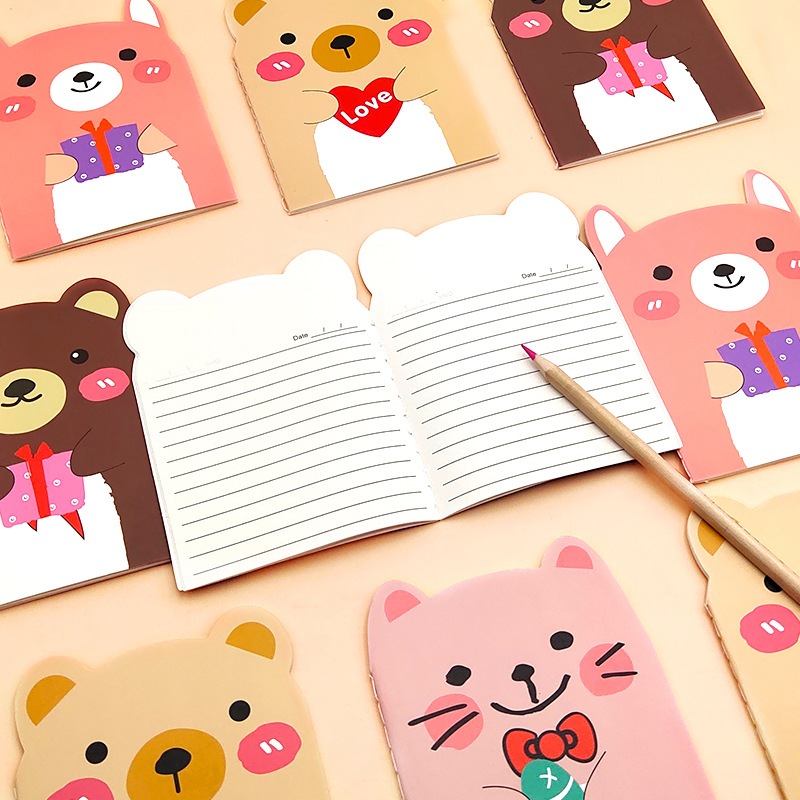 

Note Book Mini / Buku Tulis Kecil Cute Animal Berkuping/Buku Catatan /Notepad Mini Cute Bear