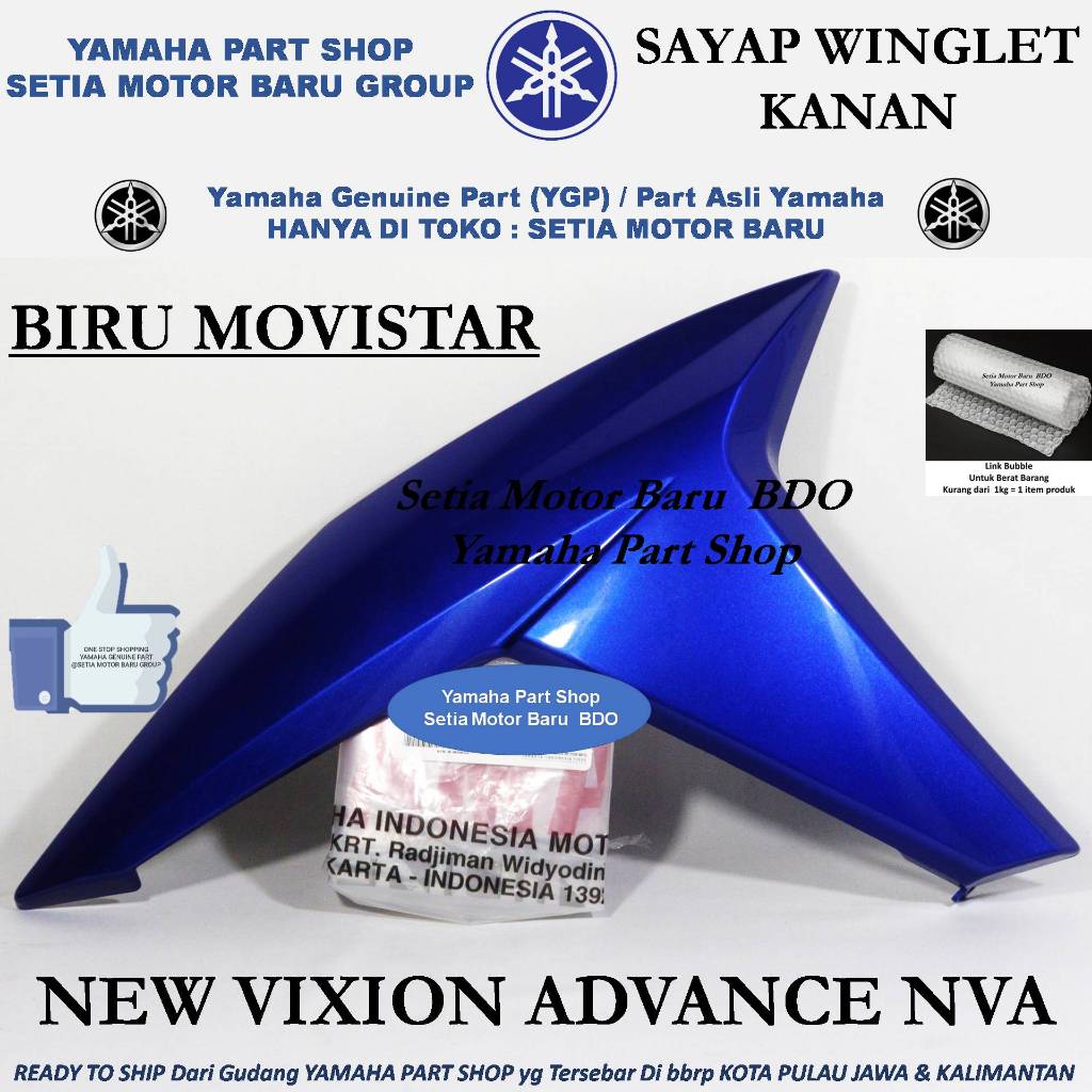 Sayap Winglet Kanan Vixion New Advance NVA Biru Movistar Asli Yamaha Bandung