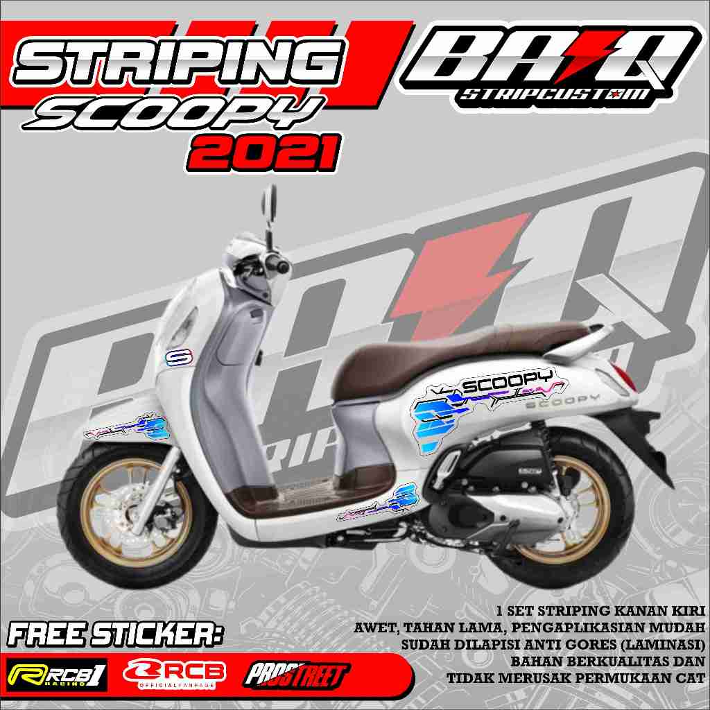 STICKER STRIPING TRANSPARAN SCOOPY 2021 - STICKER STRIPING SCOOPY 2021 TRANSPARAN MOTIF ABSTRAK