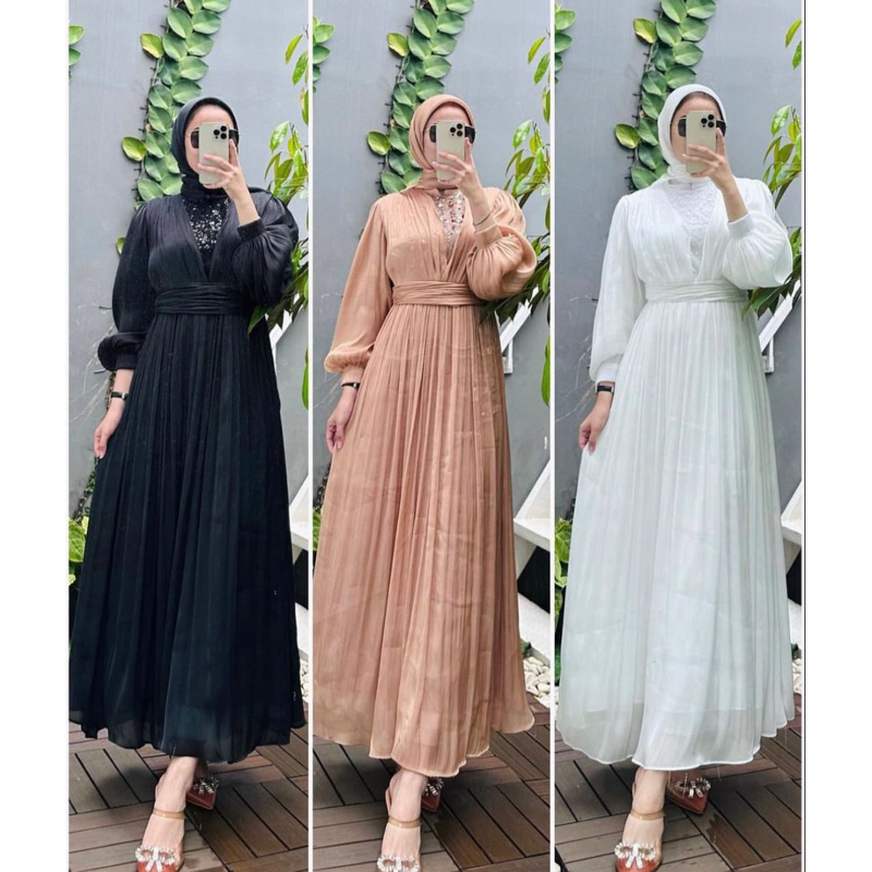 risya dress | gamis pesta bridesmaid | shimmer mix gliter