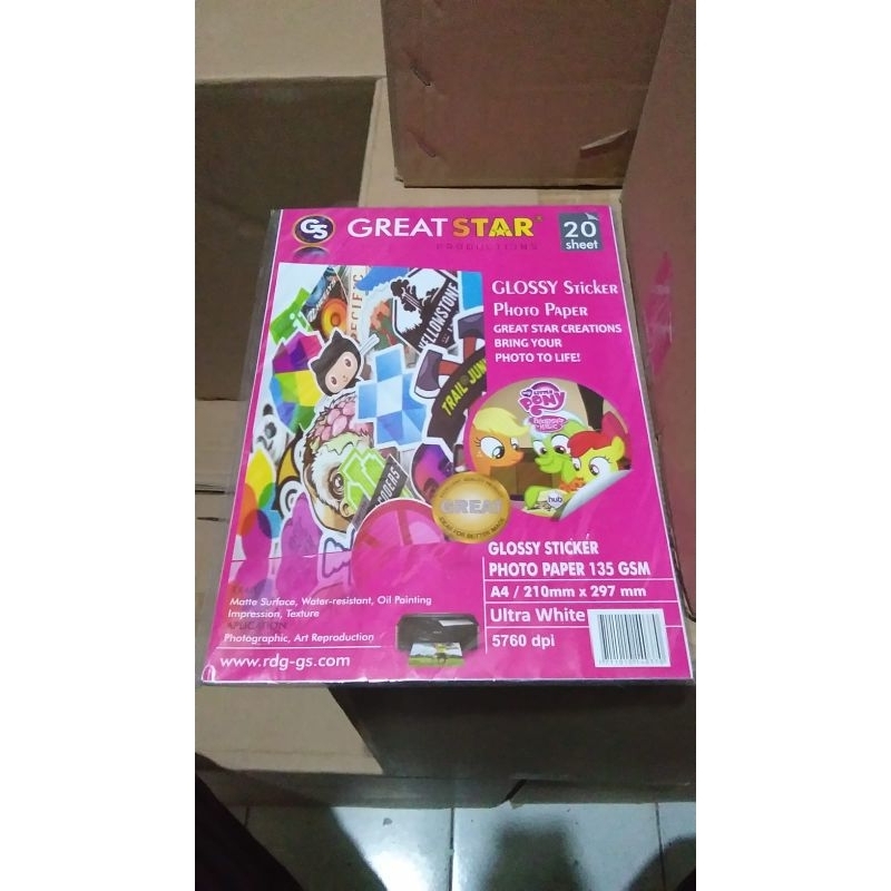 

Promo GLOSSY STIKER photo paper 135 gsm