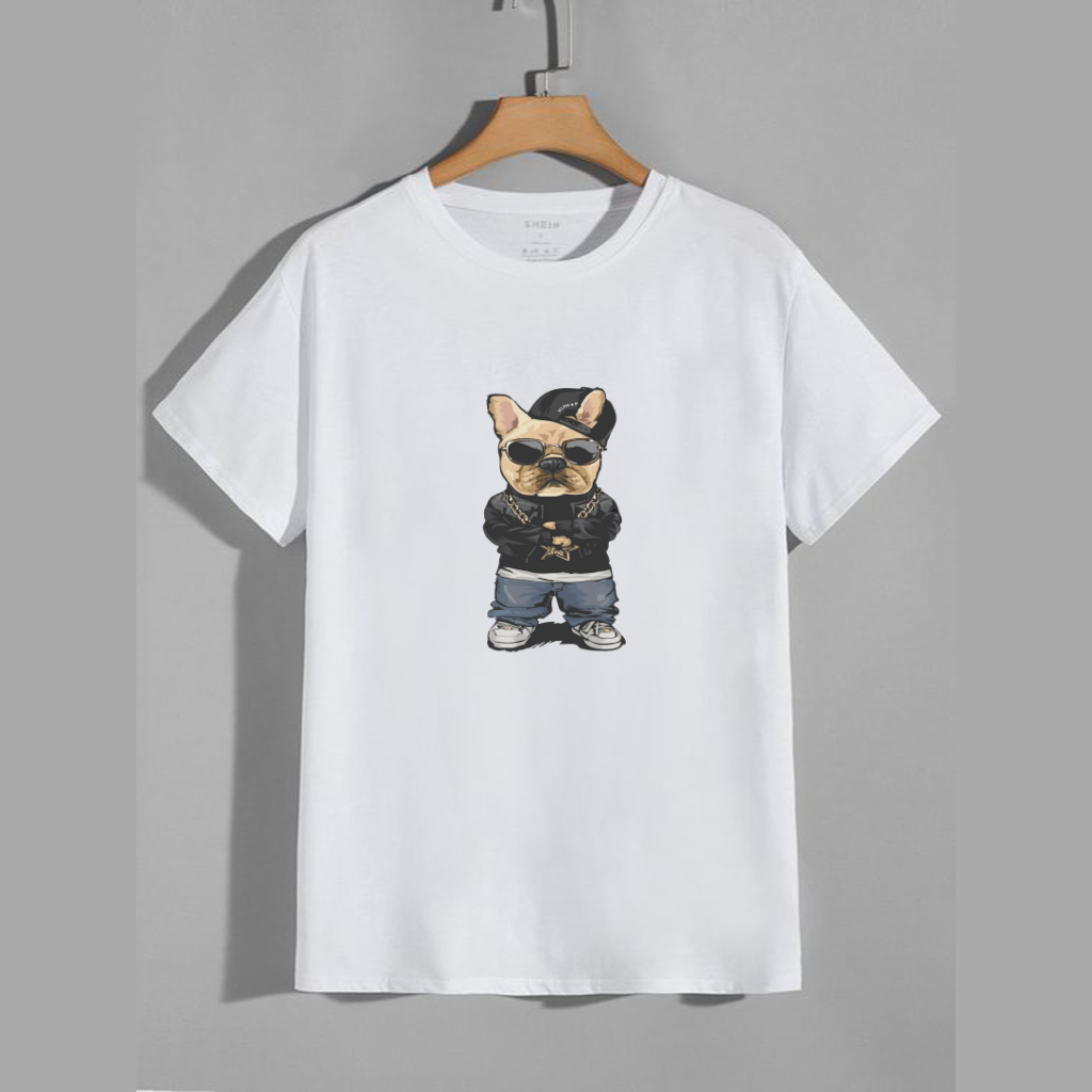 Baju Pria Warna Putih Kaos Pria Lengan Pendek Motif Simpel Kece Pakaian Atasan Dewasa Unisex Tshirt 