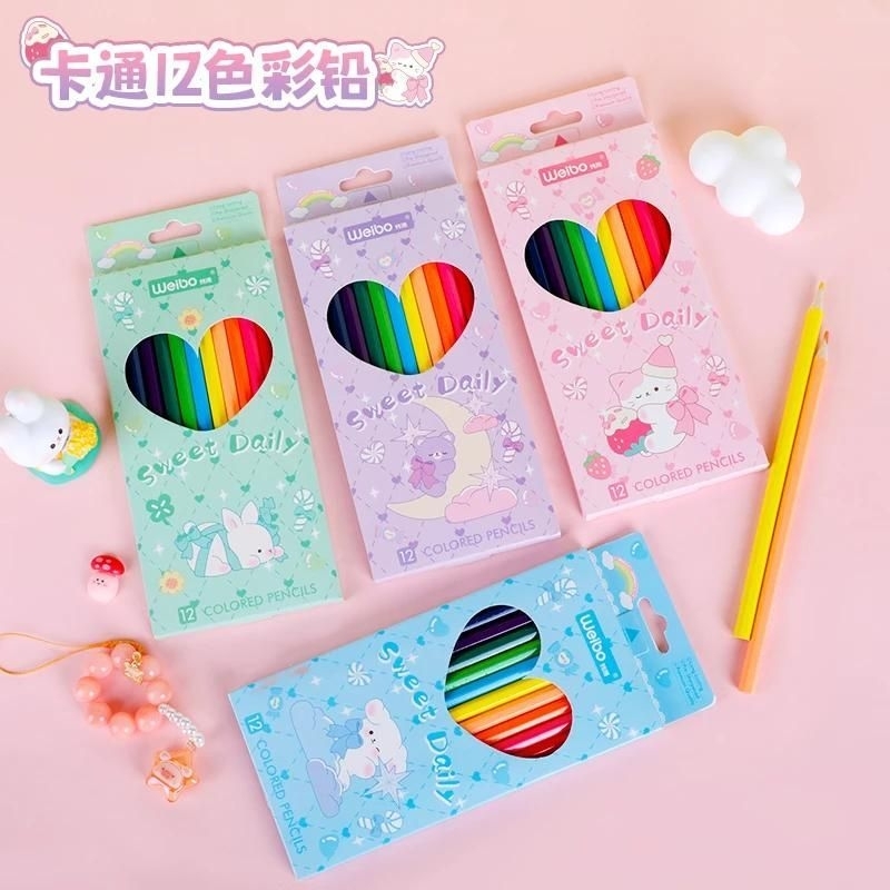 

WEIBO Pensil Warna Warna Pastel 12 Warna