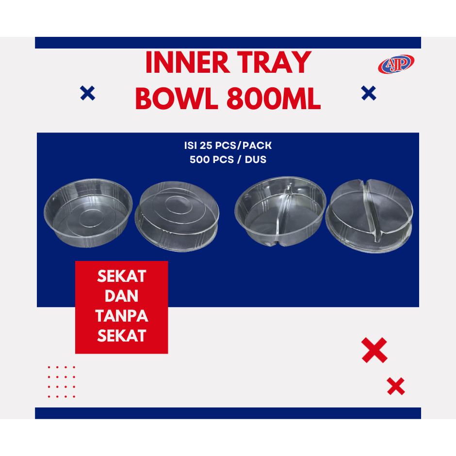 INNER TRAY PAPER BOWL 800 ML / PLASTIK TRAY PAPER BOWL 800 ML BENING