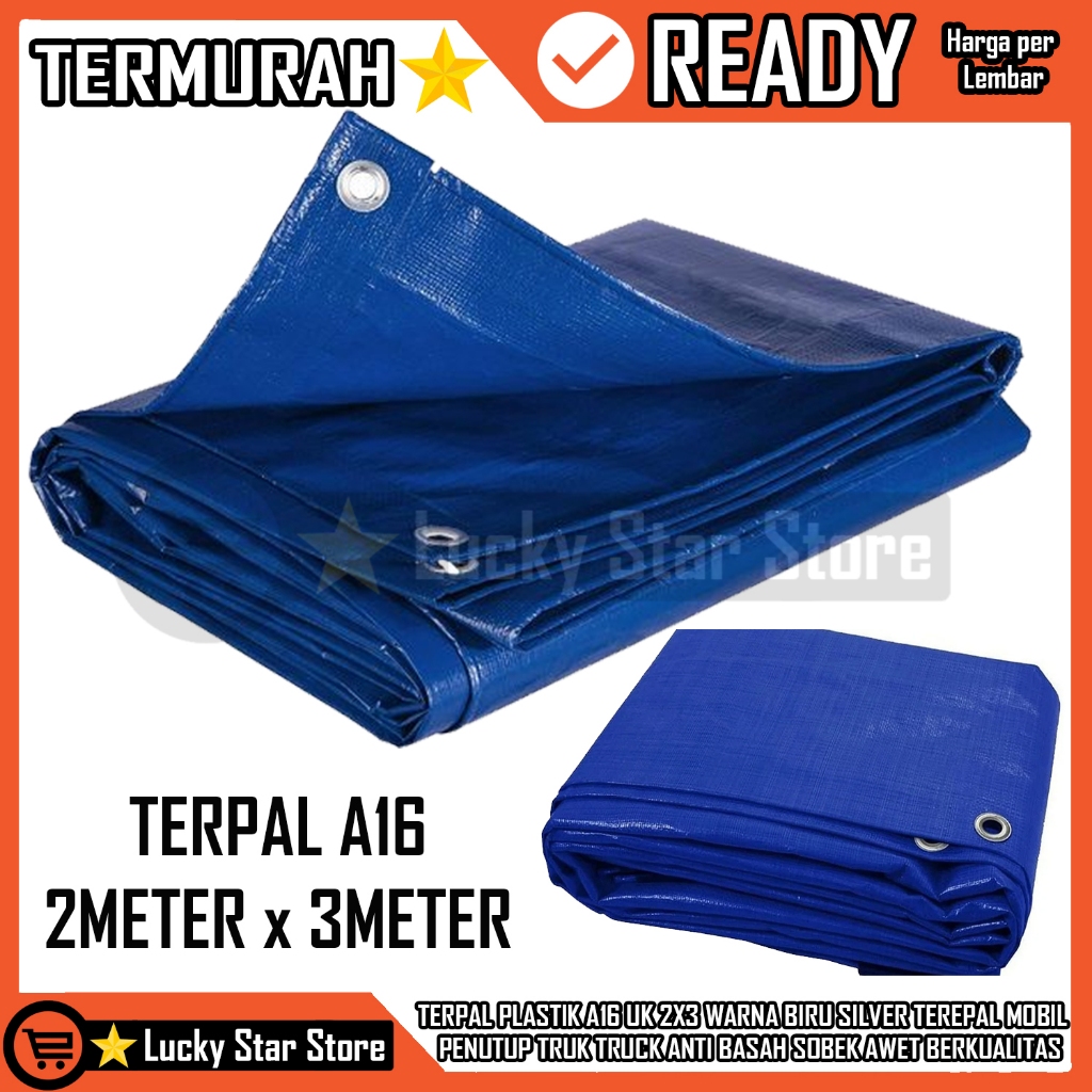 TERPAL PLASTIK UK 2X3 WARNA BIRU SILVER TEREPAL MOBIL PENUTUP TRUK TRUCK ANTI BASAH SOBEK AWET BERKU