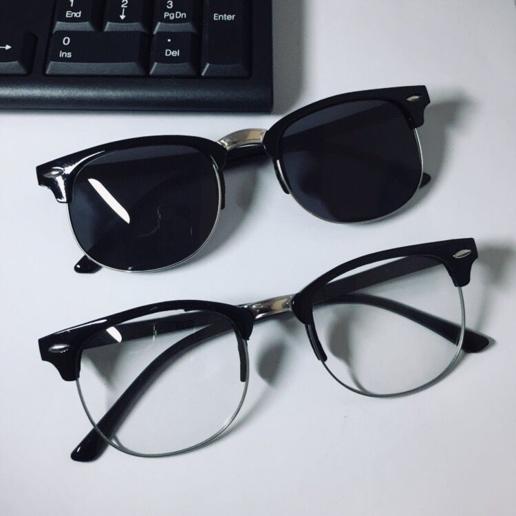 Kacamata Hitam Retro Pria Wanita, Kacamata Hitam Retro Vintage Bentuk Bundar