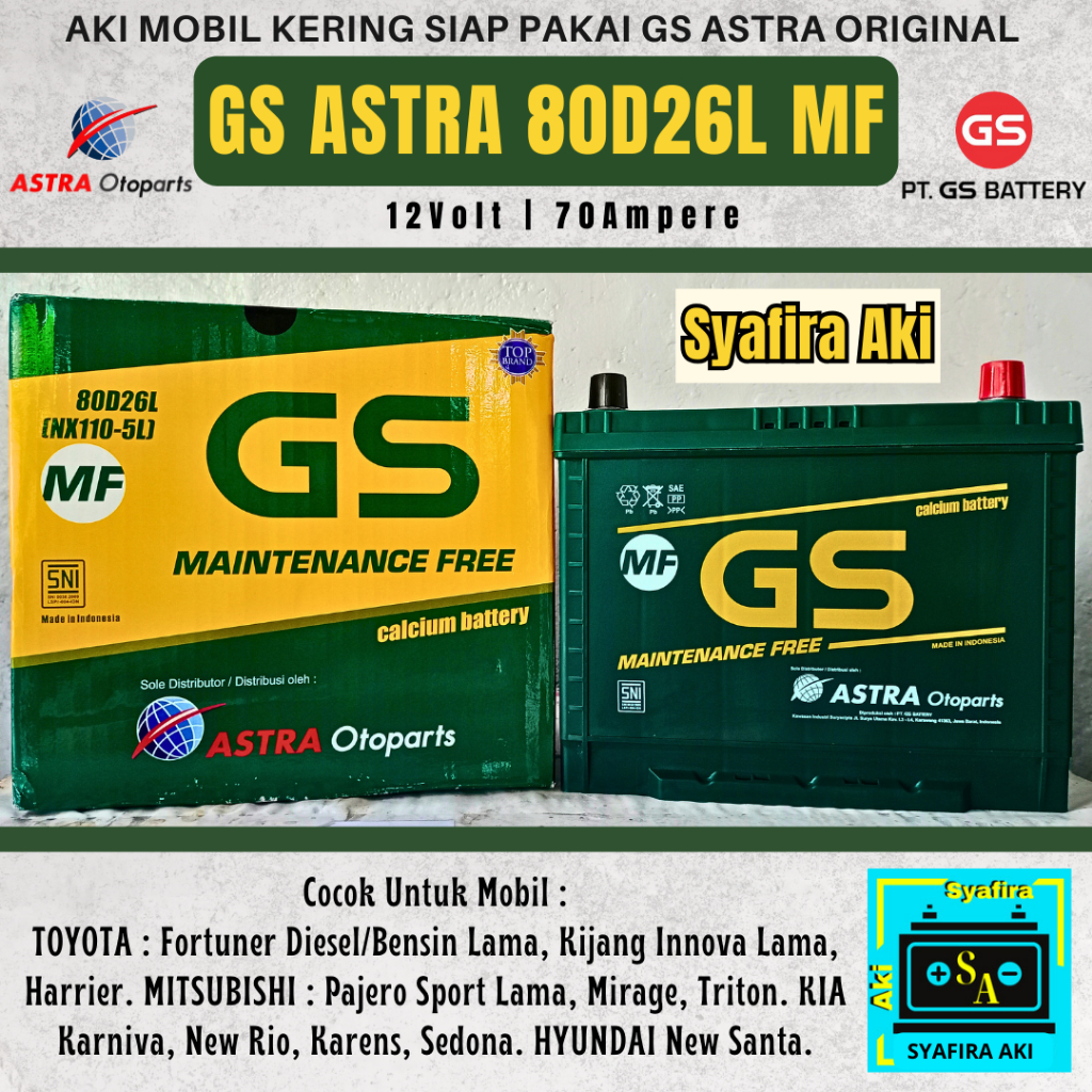 AKI MOBIL GS ASTRA 80D26L/NX110-5L ORIGINAL MF