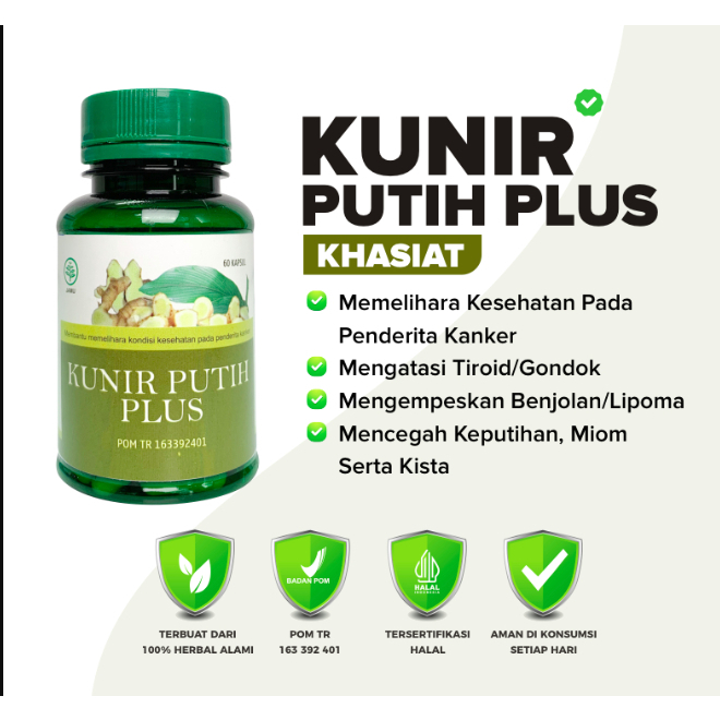 Kunyit Putih 60 Kapsul Standar BPOM - Kunir Putih Kapsul - Temu Putih Kapsul - Asli