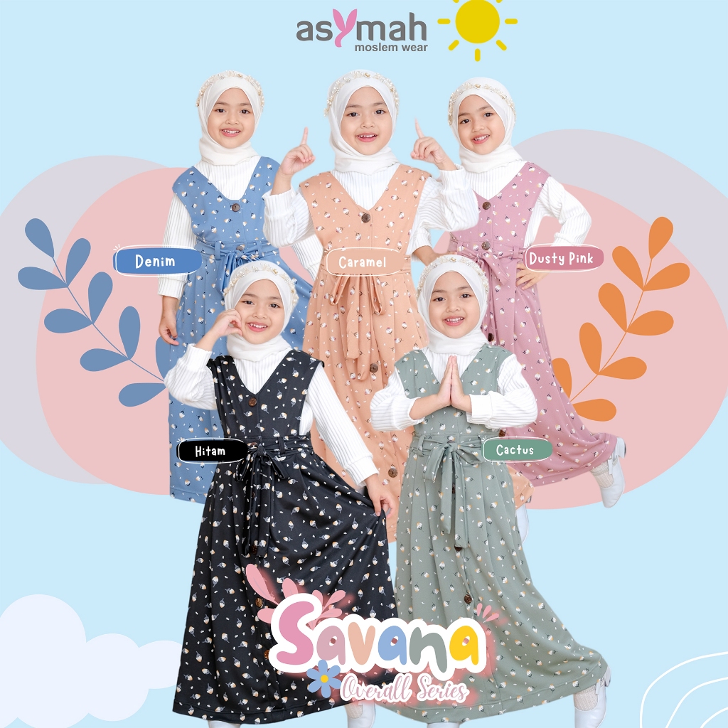 ASYMAH - BAJU ANAK PREMIUM QUALITY KOMPLIT SET INNER SAVANA OVERALL