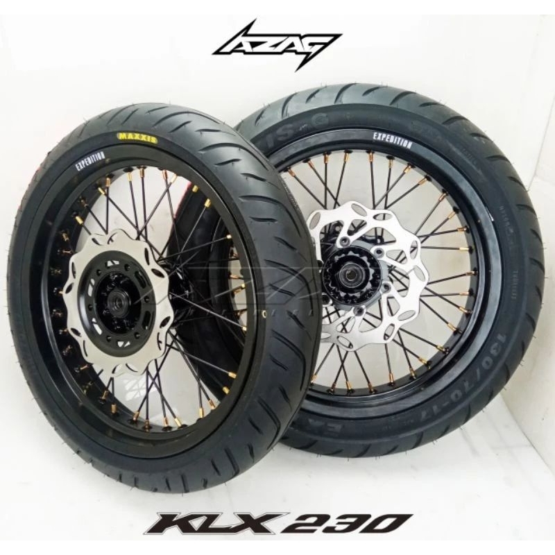 BAN SET WHELSET KLX 230 VELG EXPEDITION BAN MAXXIS 120/140 SUPERMOTO