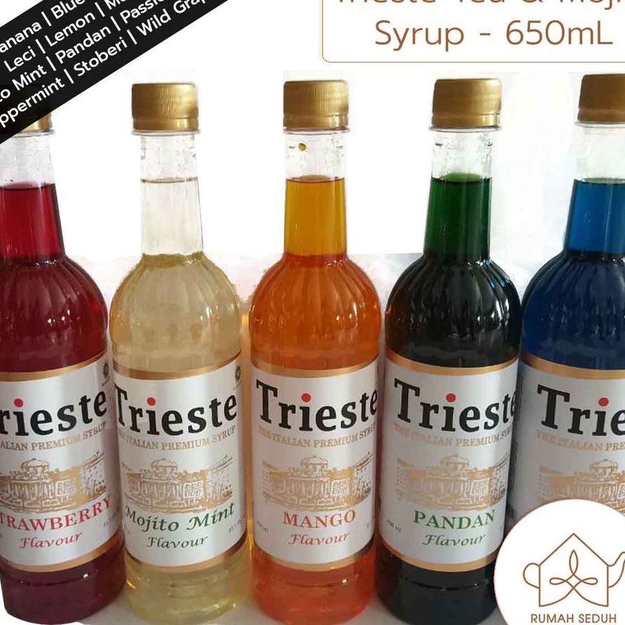 

Stok terbaru Trieste Italian Syrup 65 mL Tea and Mojito Syrup Series Mint Lychee Mango Strawberry Pandan