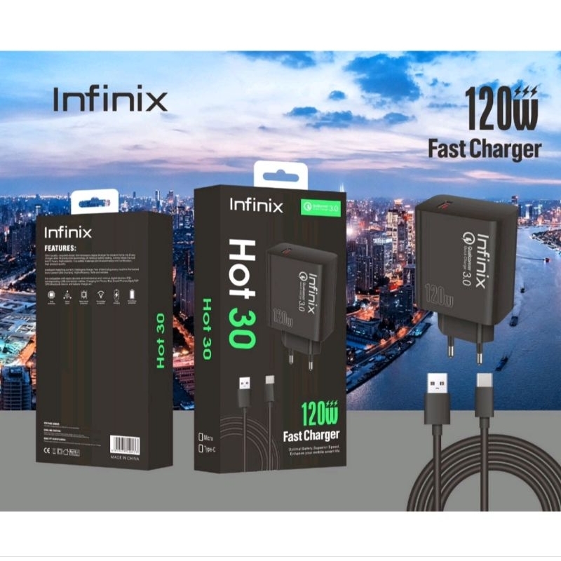 CHARGER INFINIX 120W FASH CHARGING type Hp INFINIX HOT 30, infinix hot 30 play, infinix hot 30 PRO, 