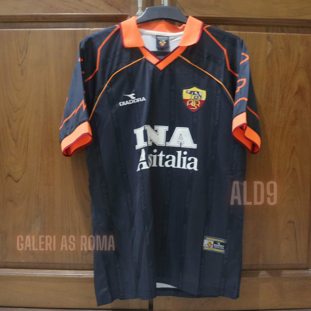 AS Roma Third Hitam 1999 Retro Premium