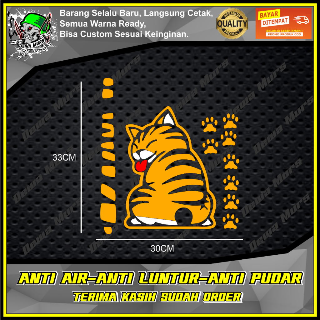 Cutting Sticker Kucing Buat Kaca Belakang Mobil