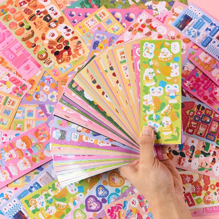 

Super Promo 1 Lembar Stiker Gooka GLITTER PACK Hologram Sticker Lucu Murah