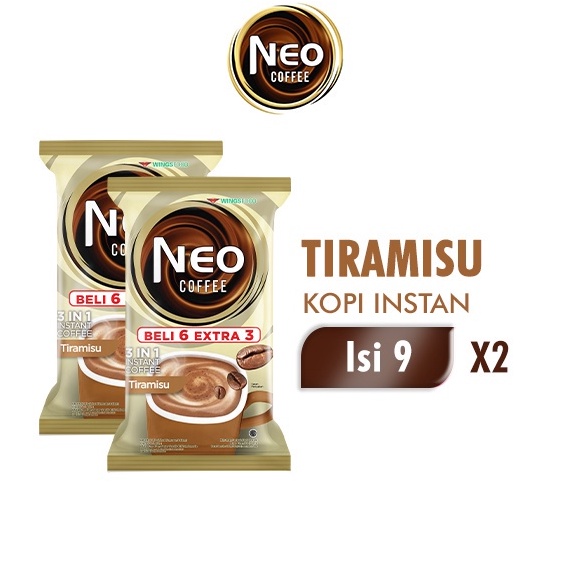 

FREE ONGKIR Neo Coffee Kopi Instan Tiramisu Pack 2 gr isi 6 3 pcs x2