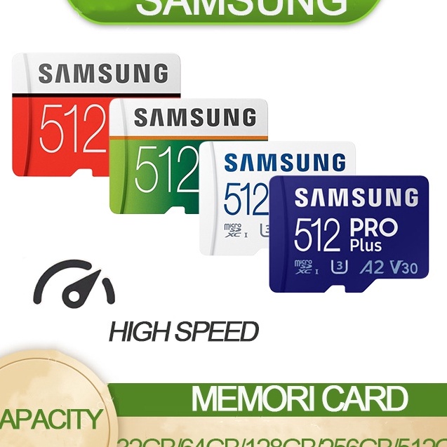 Terlaku Kartu Memori 32GB64GB128GB256GB512GB Samsung Micro SD Card Ultra Kartu SD Memory Kartu TF Ca