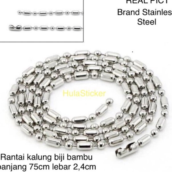 B Sale Kalung Rantai MCI  Kalung Titanium Biji Bambu 75cm   ECER