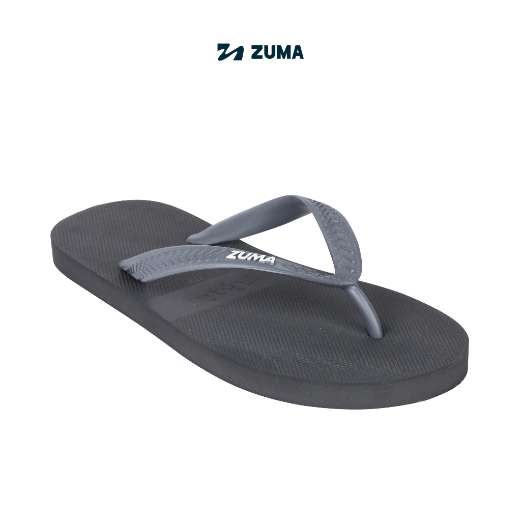 Zuma Men Classic 27 Grey, Sandal Jepit Pria Karet Polos, Abu-abu