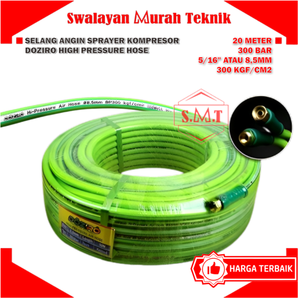 Selang Angin Sprayer Kompresor DOZIRO 20M High Pressure Hose 300 Bar
