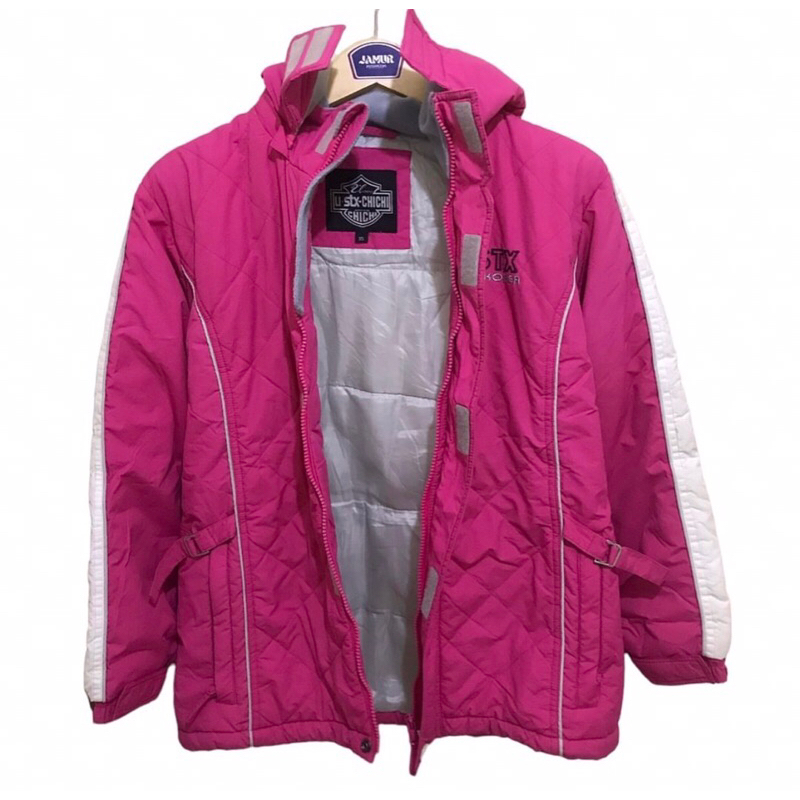 JAKET PARASUT PRIA WANITA PINK KOREA TEBAL