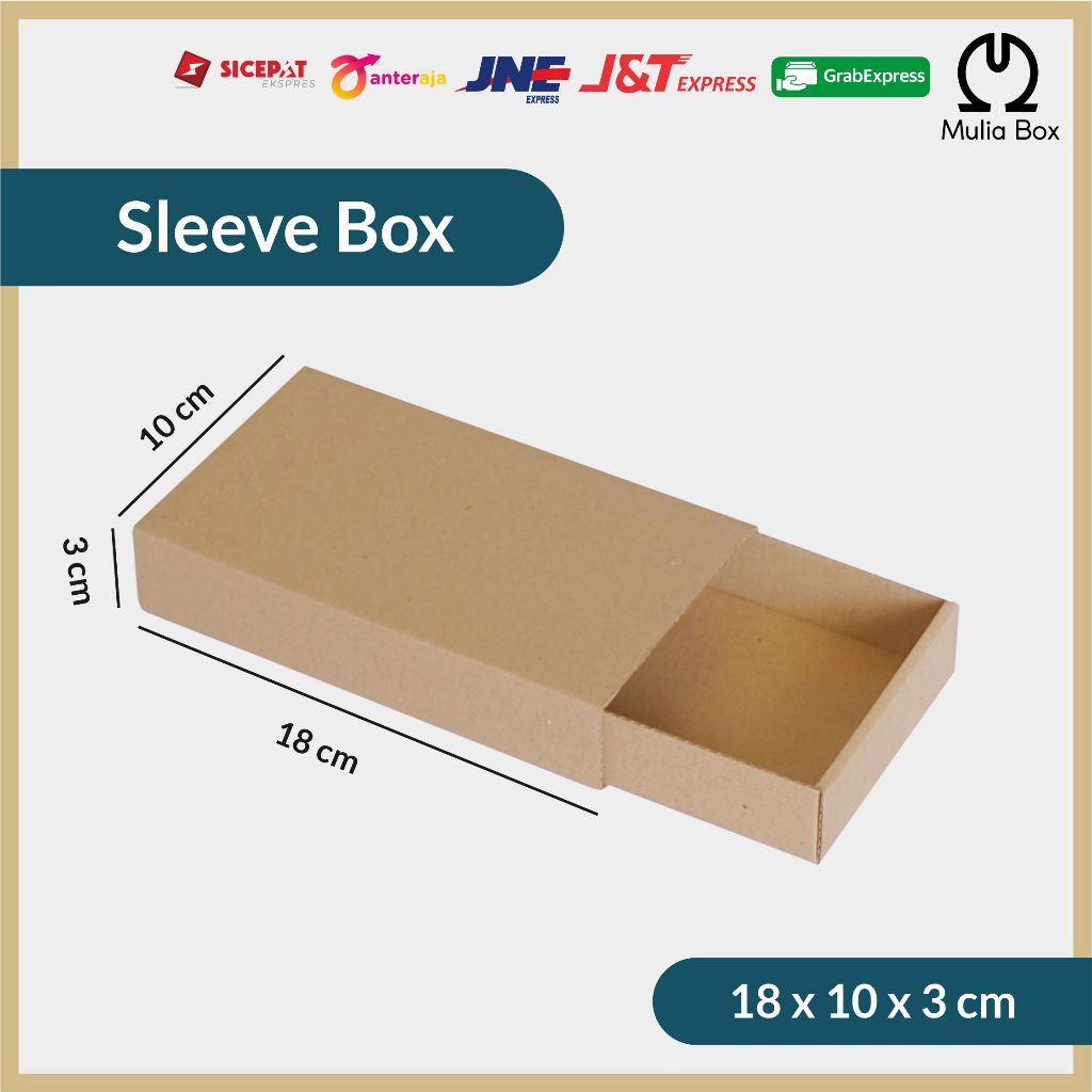 

Kardus Packing Laci / Sleeve Box 18 x 10 x 3 cm Corrugated Die Cut Handuk Pouch Hampers Hadiah Kado