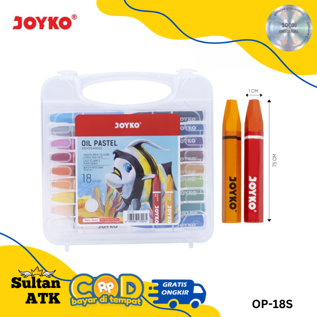 

KRAYON 18 WARNA / CRAYON / OIL PASTEL JOYKO OP-18S
