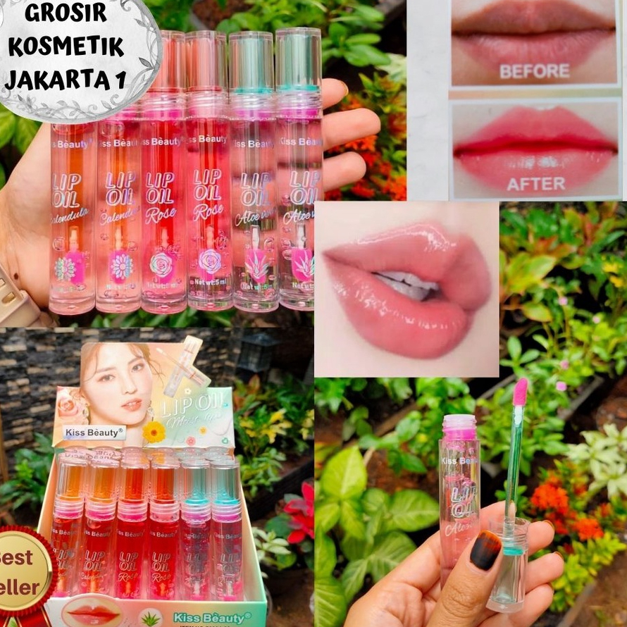 COD/Best Seller Kiss Beauty Lip Oil Moist Lips - Pelembab Bibir - Lip Gloss Oil Glitter - Pelembab B