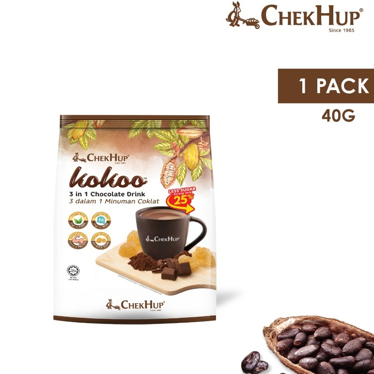 

Chek Hup Kokoo Hot Chocolate 3in1 Drink 40 Gr per Sachet Malaysia