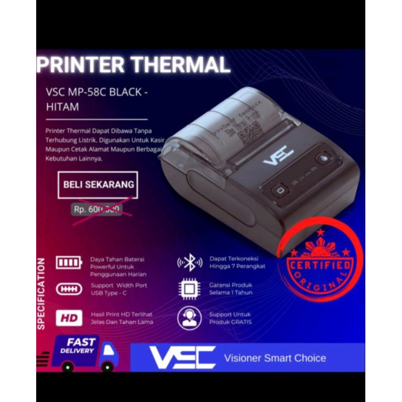 Printer resi, printer thermal bluetooth