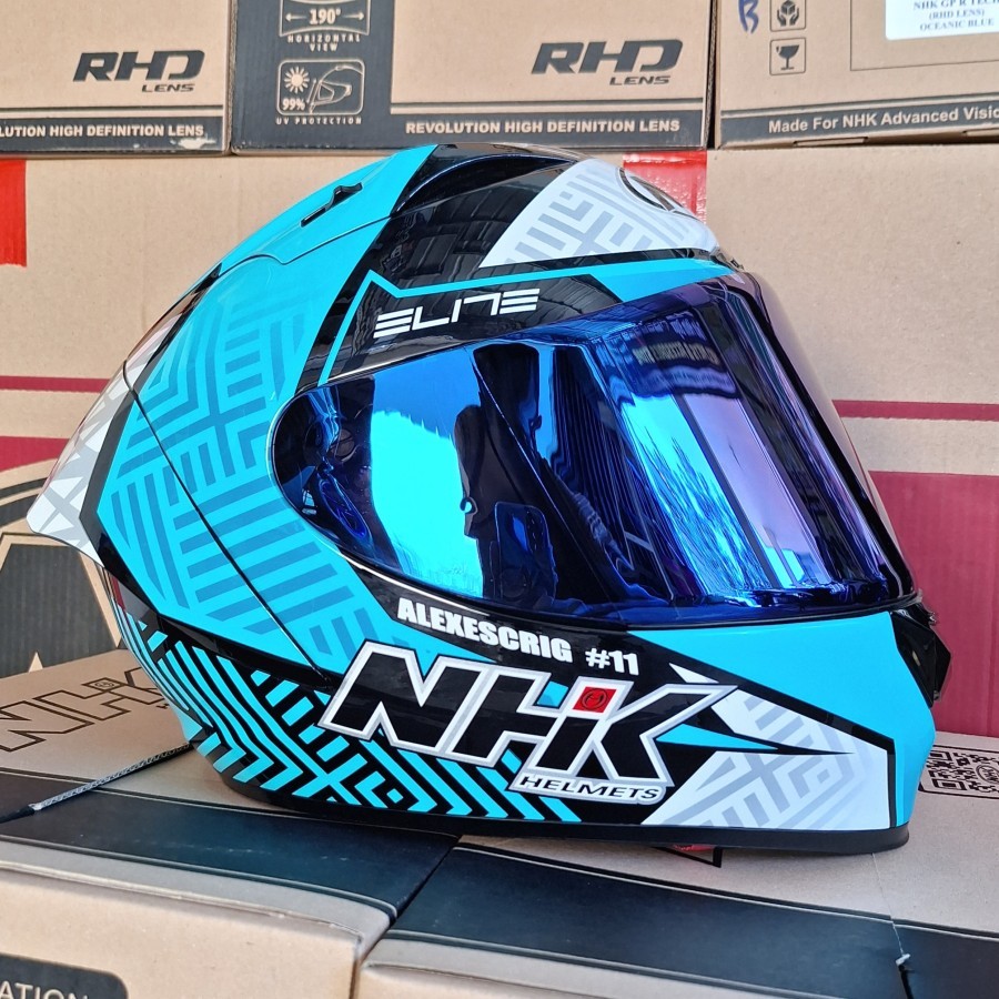 Visor NHK GP R Tech Street warna Oceanic Blue