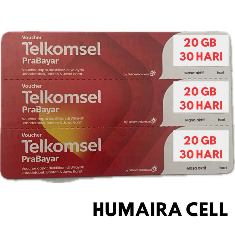 VOCHER DATA KUOTA TELKOMSEL 20 GB 30 HARI