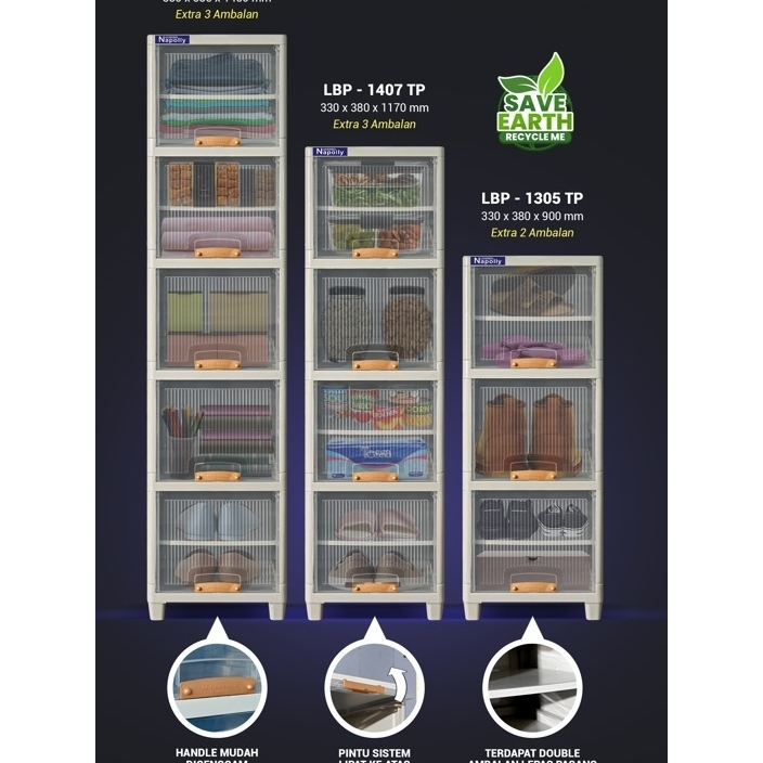 LEMARI NAPOLLY LOKER BOX PLASTIK | KOTAK PENYIMPANAN MULTIFUNGSI
