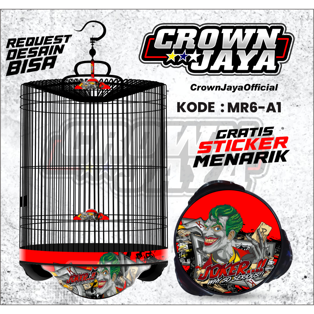 Stiker Decal Tebok Murai Stiker Sangkar Murai JOKER - Sticker Kandang Murai - KODE MR