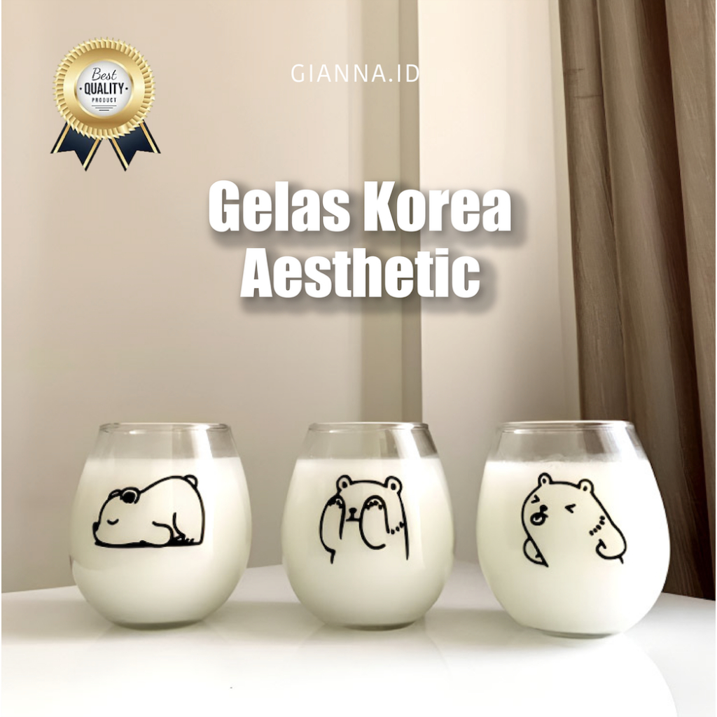  NEW ARRIVAL  || Gelas Korea Aesthetic | Gelas Kaca | Gelas Motif | Gelas Karakter | Gelas Transpara