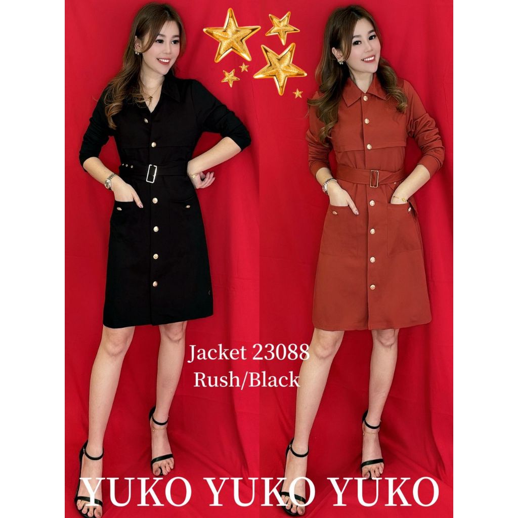 YUKO Dress Katun Stretch Import Wanita 23088