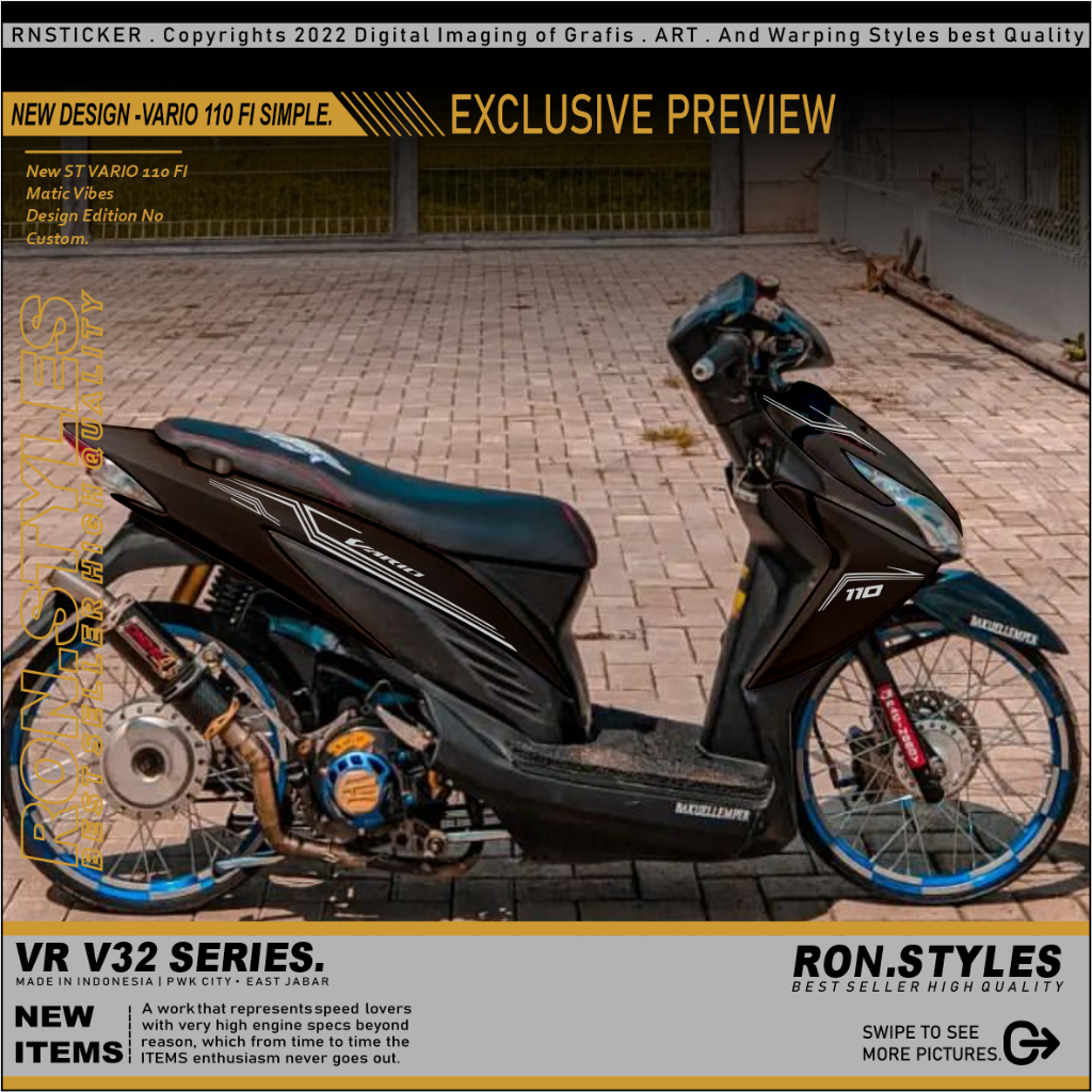 VRV32 CUTTING STICKER STRIPING VARIASI VARIO 110 FI STIKER VARIO 110 CW STRIPING VARIO 110 FI/CW STR