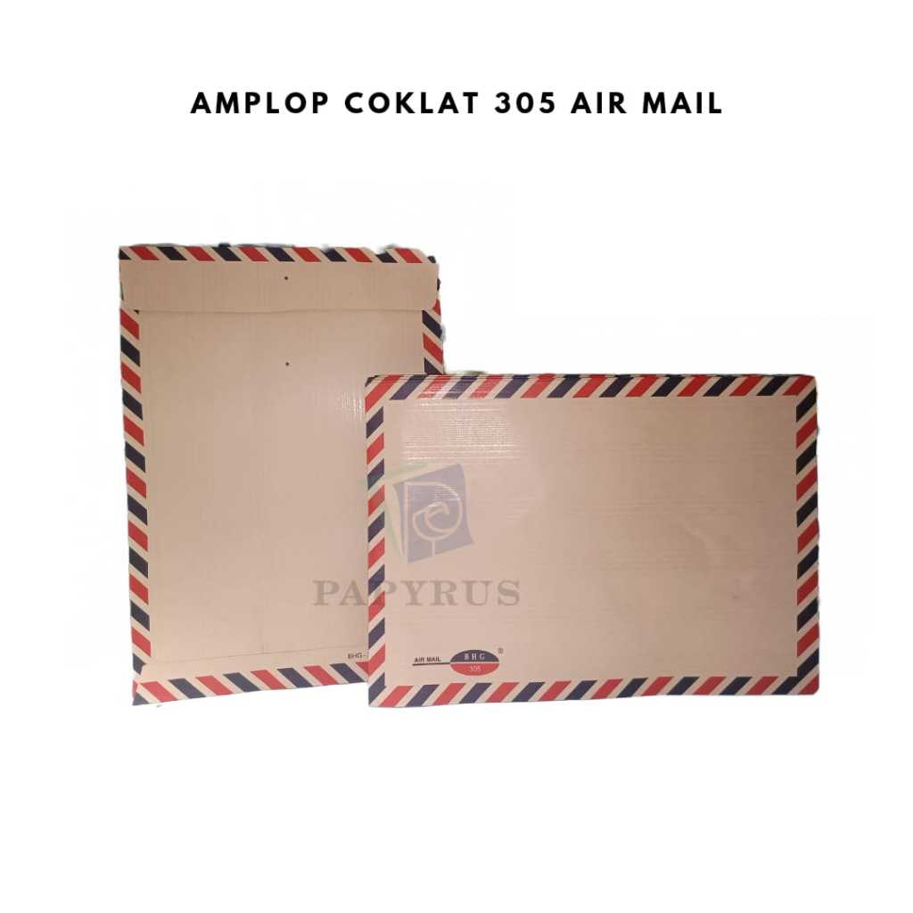 

AMPLOP COKLAT / AMPLOP DOKUMEN / AMPLOP SAMSON 305 ( 1/2 FOLIO ) AIRMAIL TANPA TALI