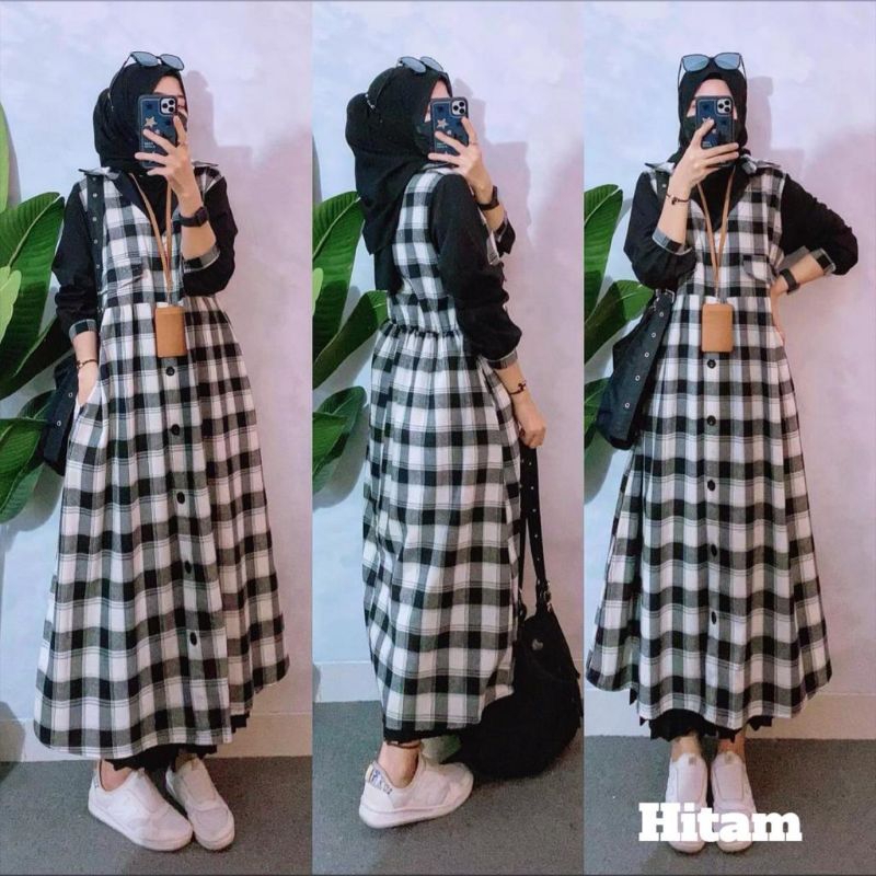 MIDI DRESS FLANEL / MIDI DRESS KOTAK KOTAK