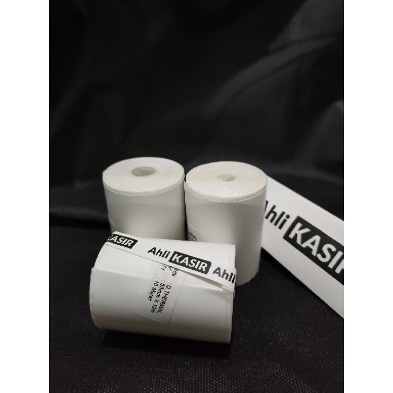 

Kertas Stiker Thermal Continues 58x10 m hitam resi label minuman