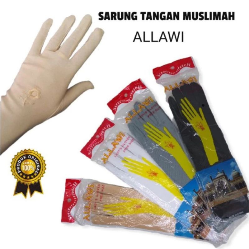 Sarung Tangan Allawi Mangset Muslimah Handsock Sarung Tangan Wanita Muslimah 5 Jari