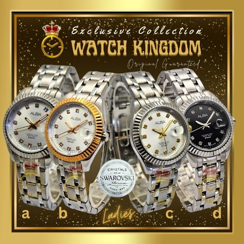 Jam Tangan Wanita Ladies Alba Asli Original Kalender Tanggal Arloji Cewek Perempuan Modis Cakep Eleg