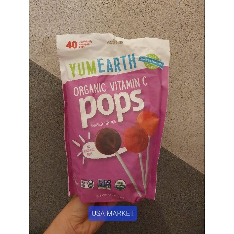 

Yumearth Organic Vitamin C Pops 40 pops 248 gr permen lolipop