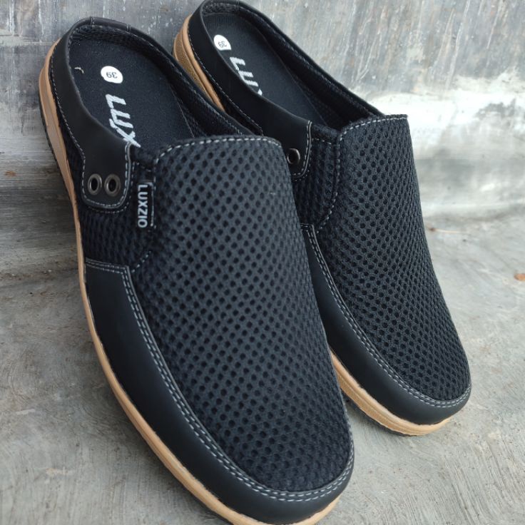 Promo idQ6c6B Selop bustong kain sintetis tersedia size39 44  sepatu casual slip on pria